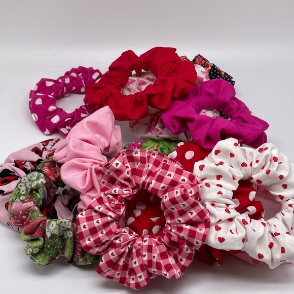 Set of 3 Valentines Scrunchies / Valentine’s Day Gift - Picture 1 of 3